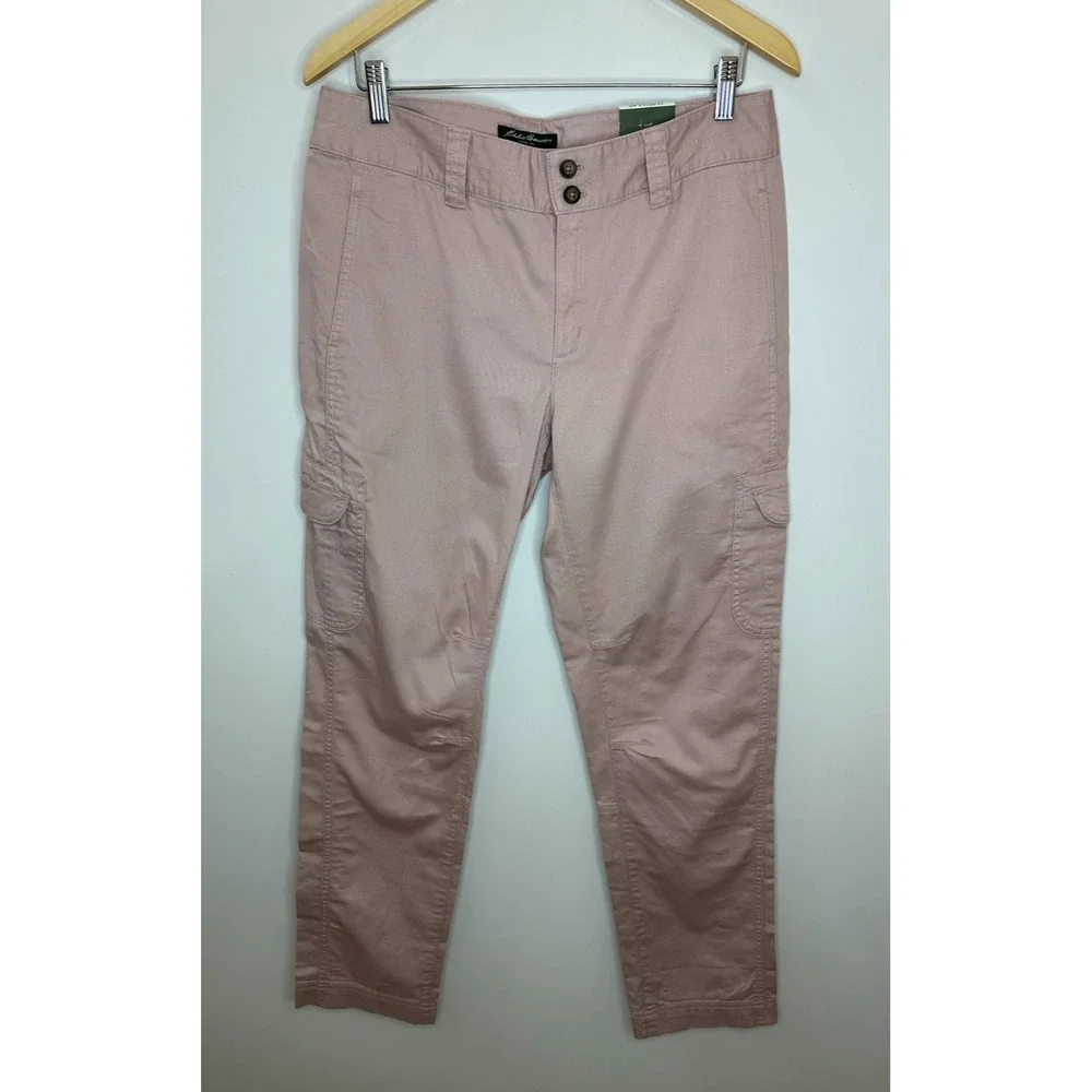 Eddie Bauer Dusty Rose Pink Cotton Twill Cargo Utility Pants Size 10 NWOT Hiking - Picture 2 of 13